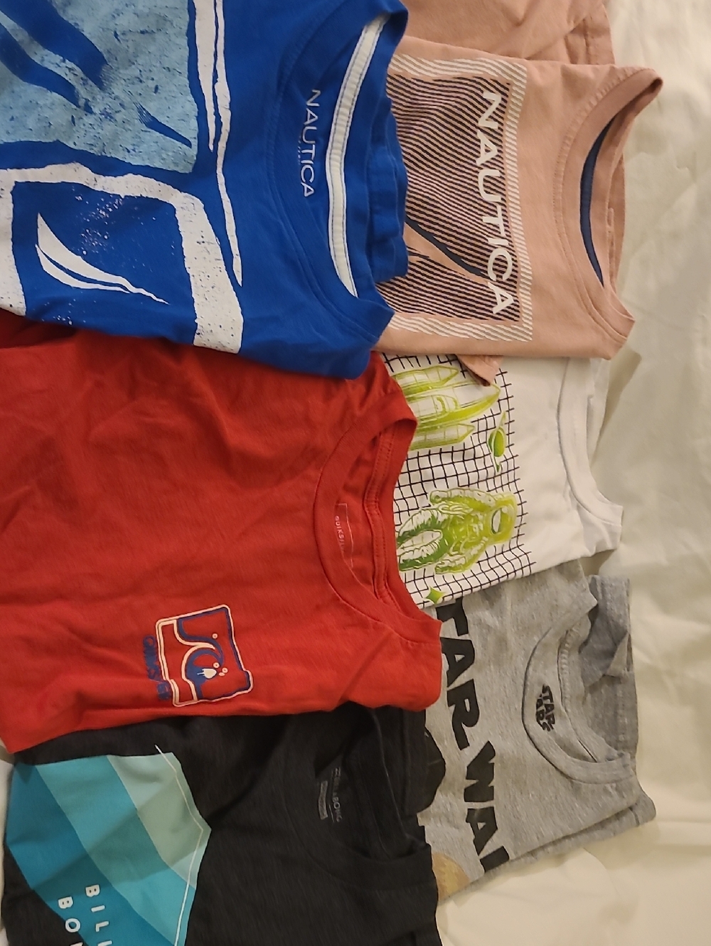 Boy Size 12 Bundle 6 Tshirts Nautica Blue Graphic Crewneck Tee with White Logo